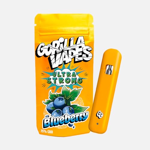 Gorilla Grillz® Vaper CBD Sin Nicotina Recargable, Cigarrillo Electrónico, Pod Kit, Vaporizer 350mAh, Vape Recargable Kit E Cigarette, Vaporizador Sin Líquido (Sabor Blueberry)