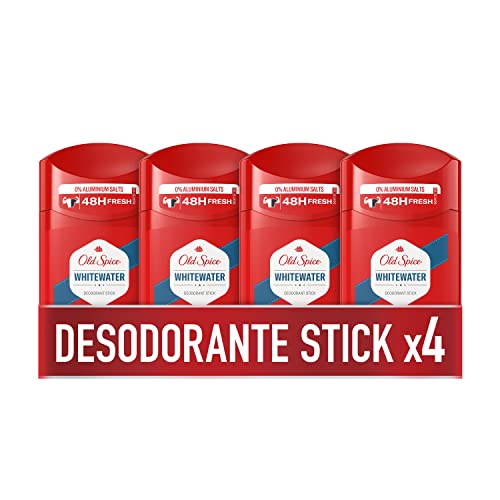 Old Spice Whitewater Desodorante En Barra Para Hombres, Con Exquisita Fragancia, 4x50 ml