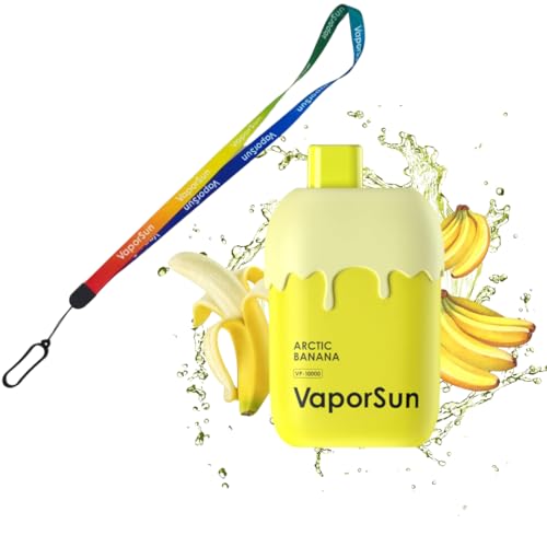 VAPORSUN, Pack 3 Vaper Sin Nicotina + Lanyard, 10.000 Caladas, Vaper Recargable Tipo C, Vaporizador Sin Líquido, Disponible en 10 Sabores