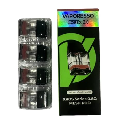 Cartuccia XROS Pod V-aporesso COREX 2.0 Version (0,8 Ω 3 ml Paquete de 4) 16 W Relleno superior per XROS 4 Mini XROS 3 Mini XROS Pro Box XROS 4 NANO XROS 4 Kit Originale - No Nicotine