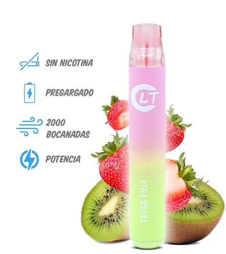LT Vaper sin nincotina desechable de sabores en pack de 5 unidades (Menta/Fresa kiwi/Fresa Ice/Tropical Ice/Sandia) 2000 caladas de puro sabor, disfruta de la mejor experiencia de vapeo con LT