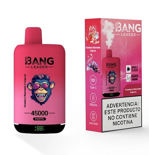 BANGVAPS Vaper Recargable 45000 puff, Cigarrillo Electrónico, Pod Kit, Vaporizer 850mAh, Vape Recargable Kit E Cigarette, Vaporizador, Vaper sin líquido (Strawberry Wathermelon/Grape Ice)