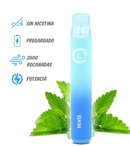 LT Vaper sin nincotina desechable de sabores en pack de 5 unidades (Menta/Fresa kiwi/Fresa Ice/Tropical Ice/Sandia) 2000 caladas de puro sabor, disfruta de la mejor experiencia de vapeo con LT