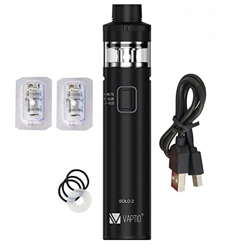 VAPTIO Kit de Inicio 3000mAh Batería 50W Vape Pen con 2 Bobinas de Malla de 0,2ohmios Vaporizador Todo en uno Cigarrillo Electrónico,Sin E-Liquid Sin Nicotina (negro)