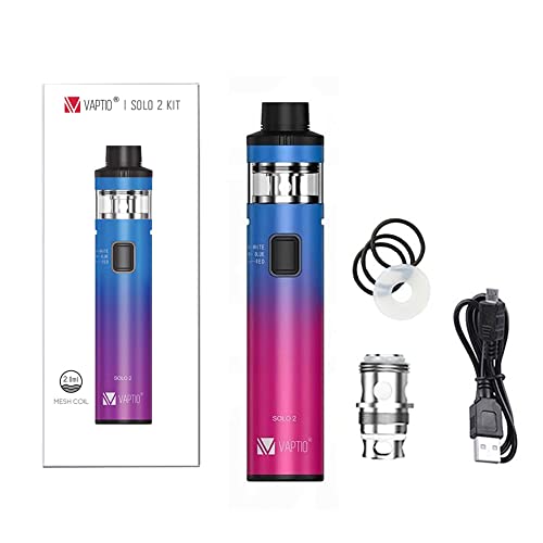 Vaptio SOLO2 Vape kit de inicio Kit de cigarrillo electrónico kit de vaporizador No E Liquid No Nicotine (Kit Azul)