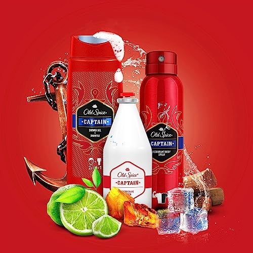 Old Spice Captain Desodorante Corporal En Spray Para Hombre, 48 Horas Fresco, 0% Sales De Aluminio, Antimanchas Blancas Y Amarillentas, 4x150 ml (el embalaje puede variar)