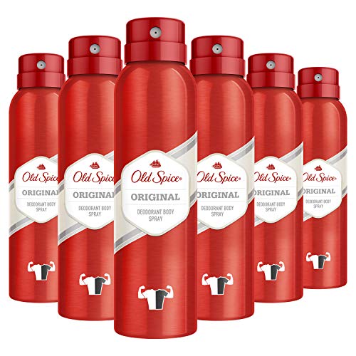Old Spice Desodorante en aerosol corporal original, 150 ml, paquete de 6
