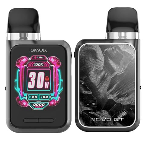 SMOK Novo GT Box Kit Full-Screen Vape 30W Electronic Cigarette with 1700mAh Battery 2ml Novo Pod M Cartridge 0.6/0.8ohm No Nicotine (Gun Metal)